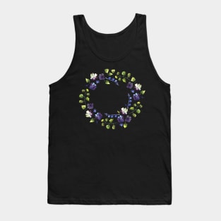 Watercolor wreath with blue flowers Tank Top